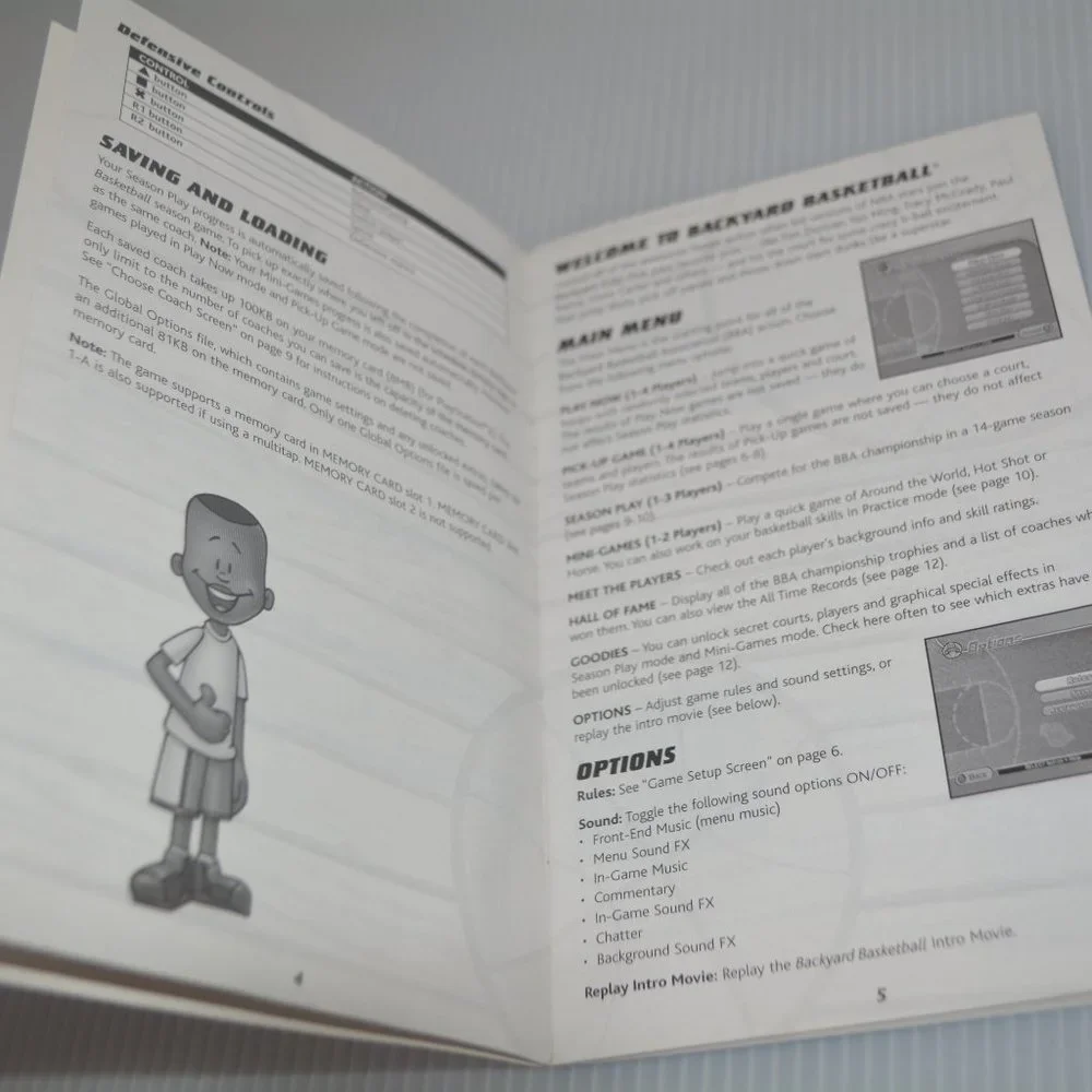 Playstation 2 PS2 Backyard NBA Basketball Tim Duncan Cover Sleeve & Manual Only